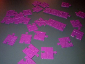 letter puzzle learning 3d print model - Mito3D