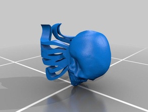 bague cranio anelli skull ring 3d print model - Mito3D