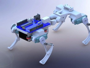 demopuppy robotica arduino batterij viervoetig remote onderwijs 3d print model - Mito3D