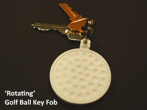 rotating golf ball key fob keychains father fathers day gift golfer golfing golf tee key chain key ring moving print place sport