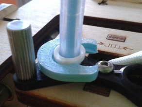 bowden tube clip 3d printing blue horse shoe clamp feeder retraction stringing ultimaker 1 printer original 3d print model - Mito3D