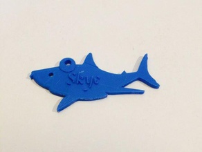tubarão anel de chave 3d impressão chaveiro 3d print model - Mito3D