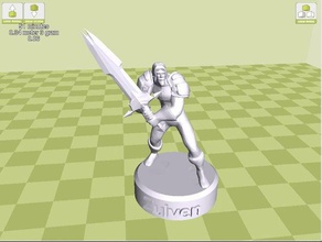 two-handed knight people 2h dd dungeondragons human pawn 3d print model - Mito3D
