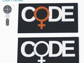 code female 2d art coder program programmer woman women 3d print model - Mito3D