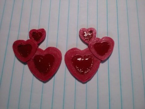 heart earrings cute lovely 3d print model - Mito3D