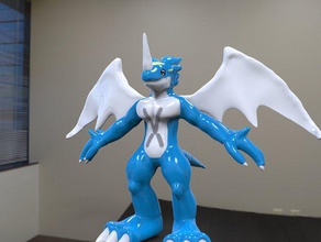 ex veemon action figure scuilpt toys games anime character creature digimon exveemon 3d print model - Mito3D