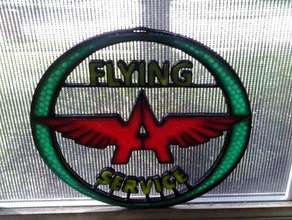 flying sign art faux stained glass 3d print model - Mito3D