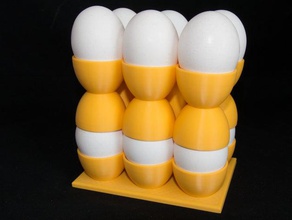 egg tray kitchen dining container eggs fridge organization yellow 3d print model - Mito3D