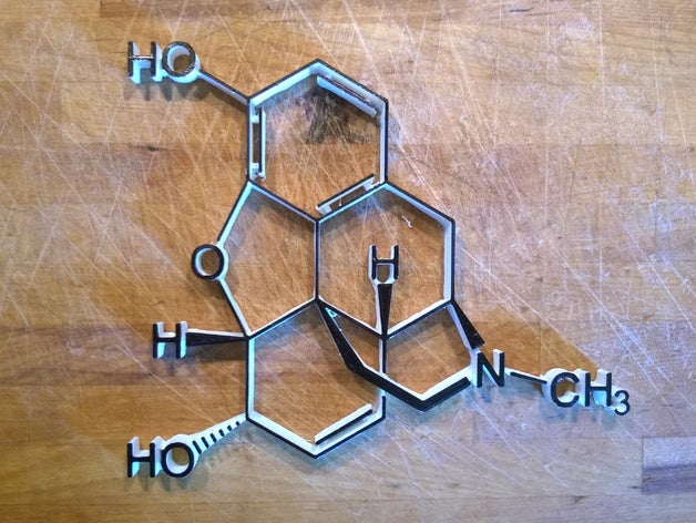 morphine biology molecule structural formula 3D print model - Mito3D