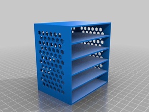 mi personalizados en cajón de patrón hexagonal lados bits bobs contenedores 3d print model - Mito3D