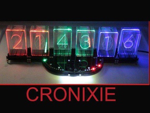 cronixie led nixie klok ws2812 cronios modul elektronica acryl tijd uhr 3d print model - Mito3D