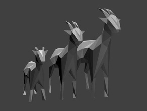 geit familie dieren 3d print model - Mito3D