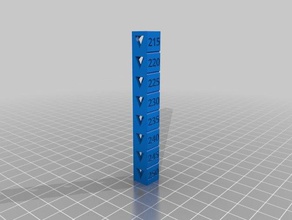 my customized temp calibration tower 215-250 3d printing tests 3d print model - Mito3D