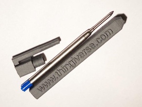 Kare kalem ofis ballpen özelleştirilebilir openscad parker metin thingiverse yazma 3d print model - Mito3D