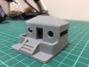model v1 huis small buildings structures 3d calibration door fillet object print roof simple stairs test toy window windows 3d print model - Mito3D