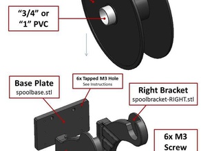 alloggiamento per montaggio a parete ottimizzato hatchbox 175mm 3d la stampante accessori filamento titolare bobina di 3d print model - Mito3D