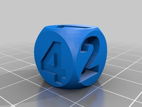 zes-zijdige dobbelsteen dice 3d print model - Mito3D
