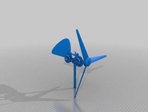 anémomètre en mouvement bicycle mechanical toys blade blender catchthewind construction engineering fusion fusion360 mechanism 3d print model - Mito3D