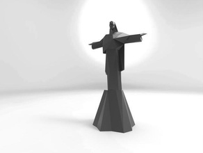 low poly standbeeld van christus de verlosser in rio janeiro beelden 3d print model - Mito3D