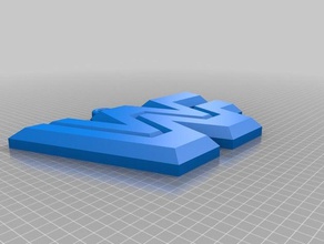 retro wwf logo sleutelhanger hobby 3d print model - Mito3D
