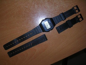 casio f-91w bracelet de montre flexismart les gadgets openscad 3d print model - Mito3D