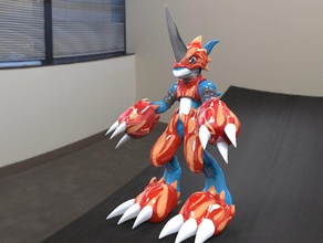 flamedramon digimon fan made toys games anime character 3d print model - Mito3D