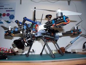 skytrak modular de bricolaje uav rc vehicles aircraft airframe dji drone dys gimbal gopro hero3 hero4 multirotor phantom quadcopter tarot william levasseur 3d print model - Mito3D