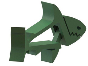 bent tail shark fun multipurpose clips holders pegs tools 3d print model - Mito3D