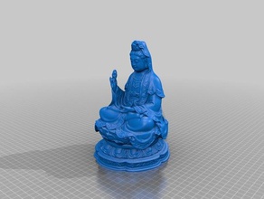 bodhisattva guanyin flat version scans replicas buddhist kannon sculpture 3d print model - Mito3D