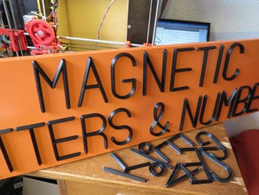 magnetic letters numbers signs logos alphabet characters neodymium openscad parametrized snakeline upper case 3d print model - Mito3D