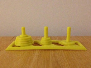 las torres de hanoi hasta 9 anillos puzzles la diversión matemáticas rompecabezas matemática art asignatura 3d print model - Mito3D