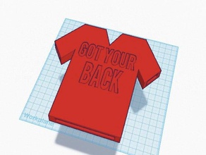 got your back low-poly t-shirt signs logos comforting funny low poly 3d print model - Mito3D