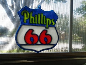 phillips 66 art stained glass 3d print model - Mito3D