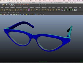 calgara cateye double color glasses eyeglasses eyewear 3d print model - Mito3D