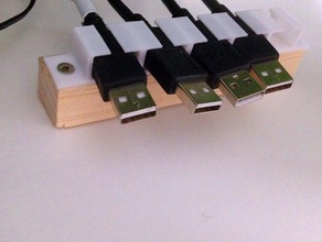 flat usb cable holder x5 source office clip management desk organizer supplies organization 3d print model - Mito3D