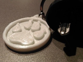 impresión de la pata etiqueta llaveros perro llavero nombre 3d print model - Mito3D