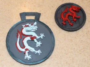 dragon coin medallion icefire book jewelry fantasy game gaming 3d print model - Mito3D