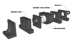 bearing mount 1605 ballscrew parts cnc machine router sfu1605 3d print model - Mito3D