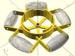 customisable omni-wheel robotics customizable customizer movement omniwheel omni wheel openscad wheels 3d print model - Mito3D