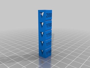 my customized temp calibration tower fixed -200 3d printing tests 3d print model - Mito3D