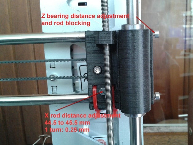 eindigt staaf afstand instellen 3d de printer delen lagering goedkeuring p3steel prusa i3 x-ends 3D print model - Mito3D