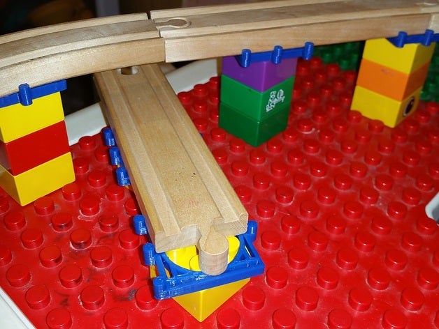 thomas brio tren minimalist yaklaşım gibi Çift ya da 40mm geniş ahşap parça mekanik oyuncaklar bağdaştırıcı inşaat tuğla uyumlu izler çocuklar çocuk oyuncak lego 3D print model - Mito3D