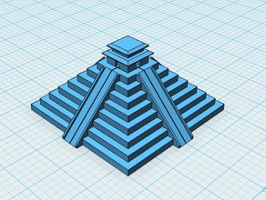 aztec pyramid buildings structures 123d design landmark mayan 3d print model - Mito3D