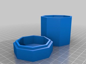 paramétrico de la poligonal cubierto logotipo caja los contenedores personalizador tapa 3d print model - Mito3D