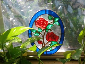 rosette art stained glass 3d print model - Mito3D