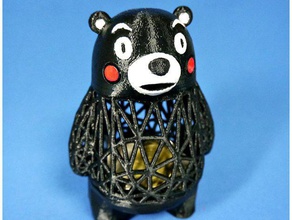 kumamon bank pen houder dieren beer low poly remixchallenge speelgoed voronoi 3d print model - Mito3D
