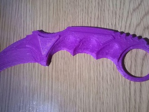karambit csgo probado un pla-007 juegos 3d brazo contador diseño arma de fuego i3 lop3dmodd lopezmodd la impresora prusa huelga 3d print model - Mito3D