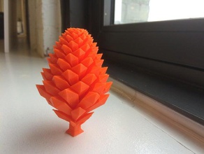 parametric pinecone 06 math art customized 3d print model - Mito3D