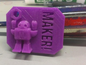maker faire robot keychain keychains 3d print model - Mito3D