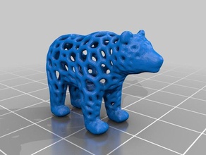 de voronoi l'ours les animaux 3d print model - Mito3D